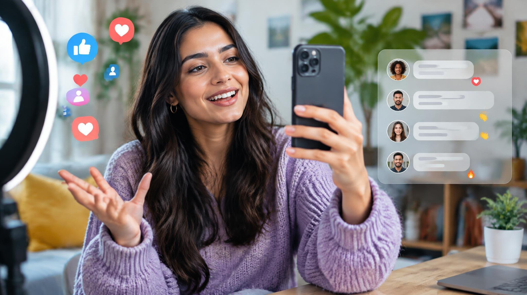 social media influencer posting